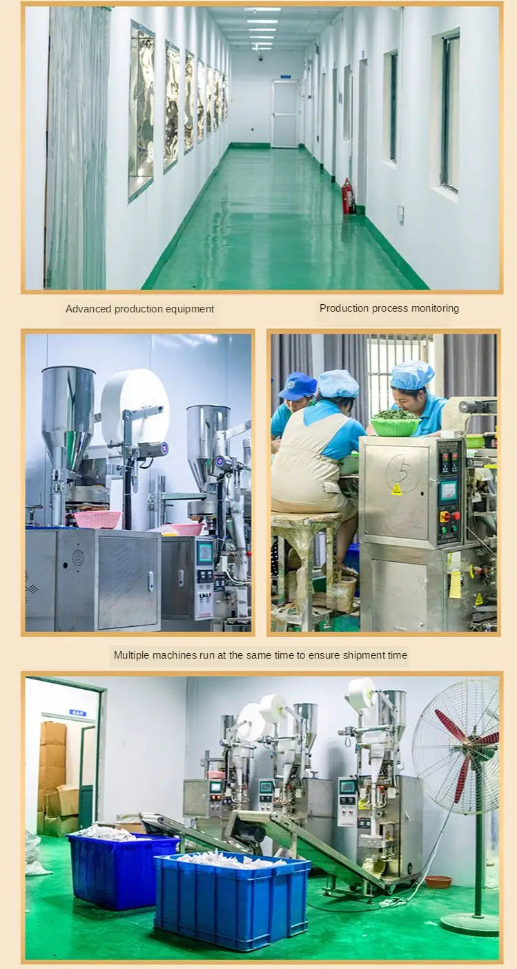 Manufacturing facility with production equipment for Liver Tea herbal tea health and health-enhancing herbal tea