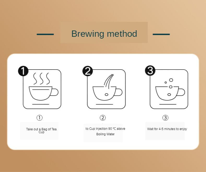 Tea brewing instructions for Liver Tea health-enhancing herbal tea product