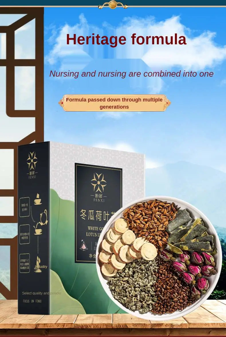 Herbal tea health ingredients and packaging for slimming tea and health-enhancing herbal tea