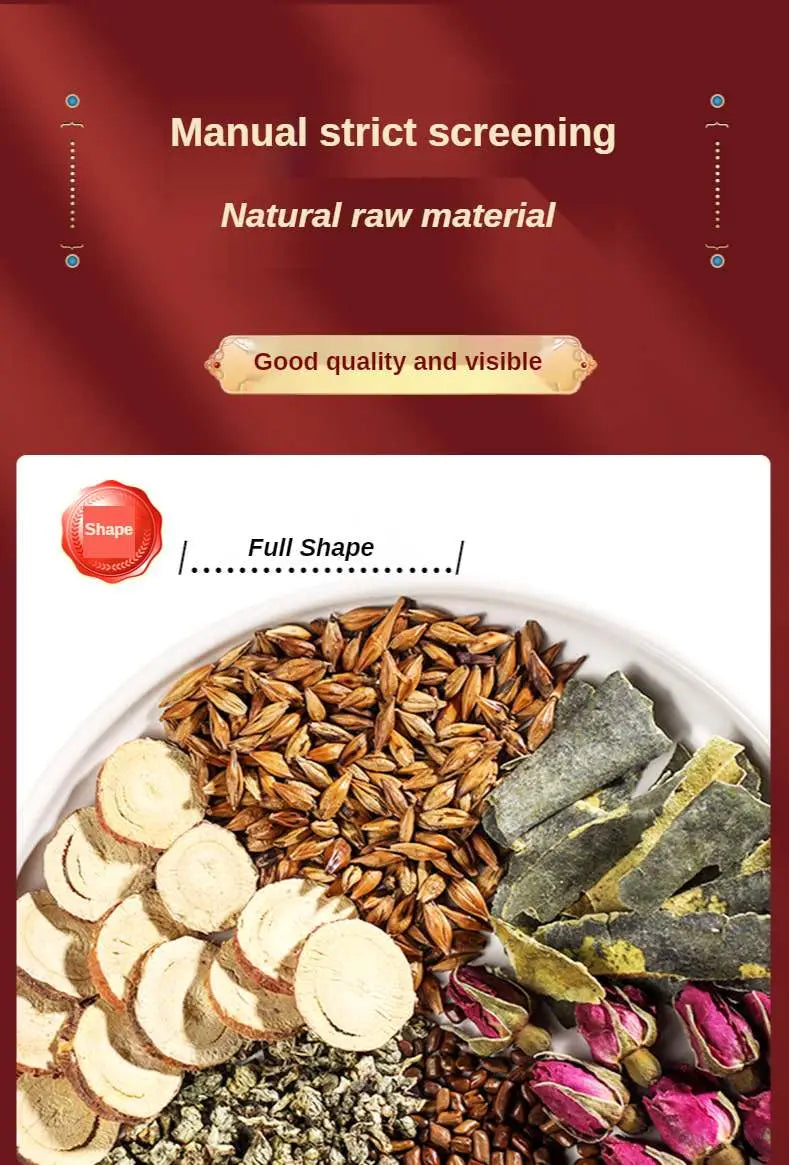 Assorted dried ingredients for Slimming Tea and herbal tea health-enhancing herbal tea