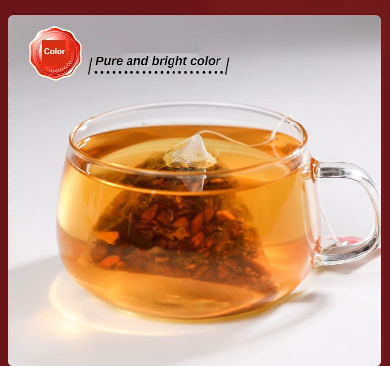 Clear glass mug with herbal tea health-enhancing herbal tea for slimming tea benefits