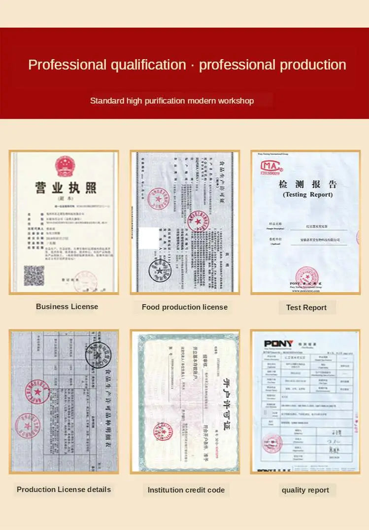 Company certifications for slimming tea and herbal tea health enhancement