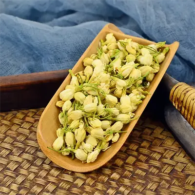 Dried Jasmine flower buds for herbal tea to enhance sleep quality and promote relaxation