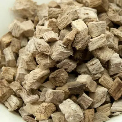 Diced dried Poria Cocos root for herbal tea with antioxidant properties