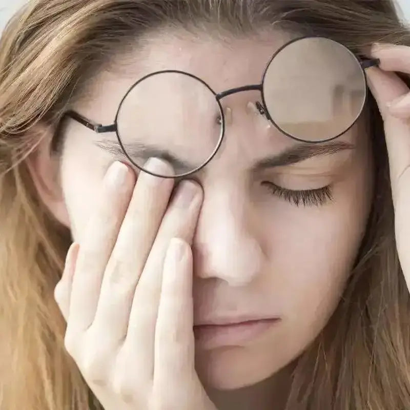 Round-framed eyeglasses on Slimming Tea Health-Enhancing Herbal Tea with lotus leaf promotes intestinal motility during golden hour