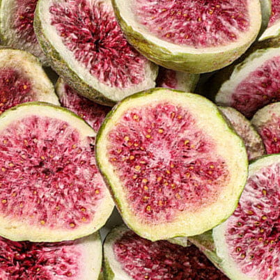 Dried fig slices in Natural Progesterone Tea for menstrual cramps relief and golden flaxseed benefits