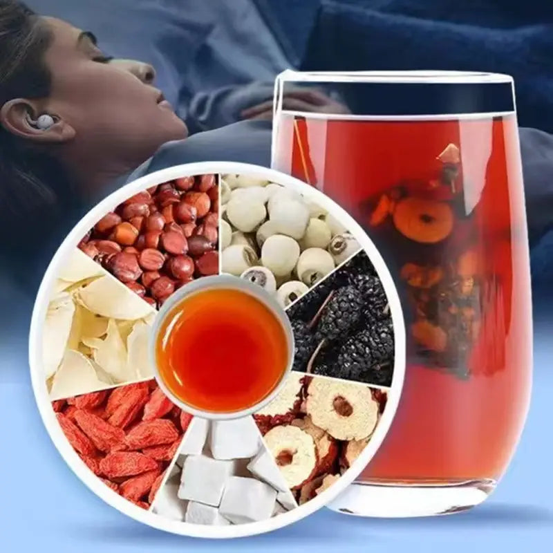 Sleep-promoting herbal tea with Pina Date Seed to boost sleep quality