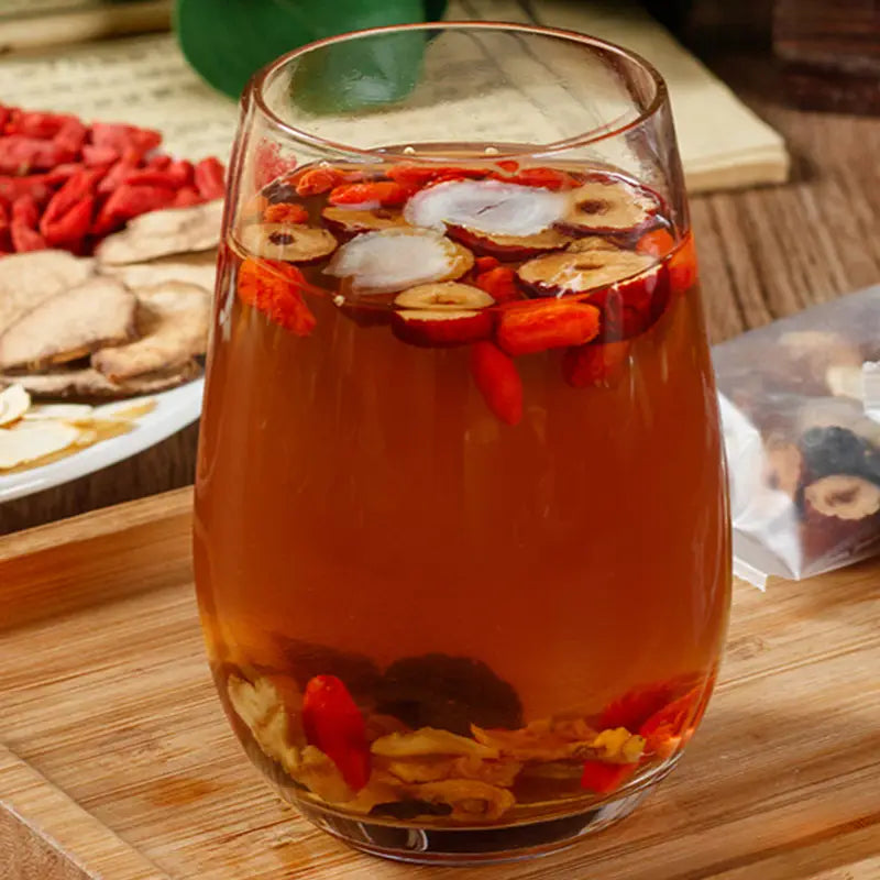 Glass of herbal tea for kidney health and renal protection, boosting sustained energy