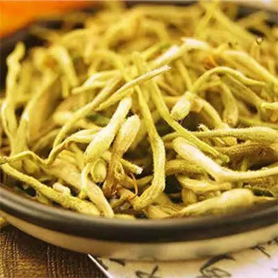 Dried honeysuckle flowers for Lung Tea with siraitia grosvenorii and boat-fruited sterculia for cough relief