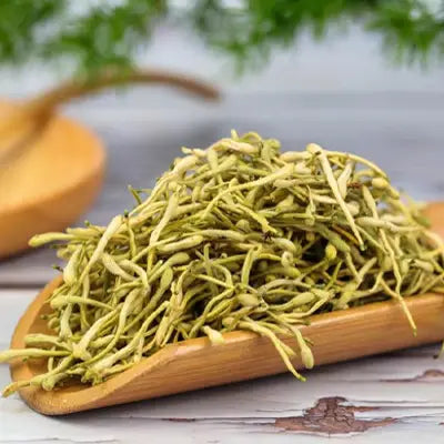 Dried honeysuckle buds for Lung Tea with siraitia grosvenorii and boat-fruited sterculia for cough relief