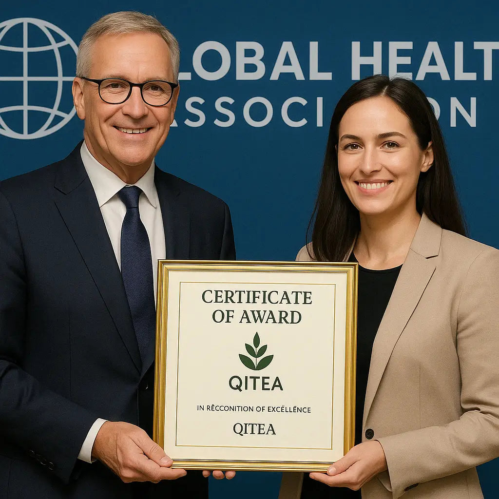 Framed certificate of award in traditional herbal medicine and modern nutrition displayed on About Us page